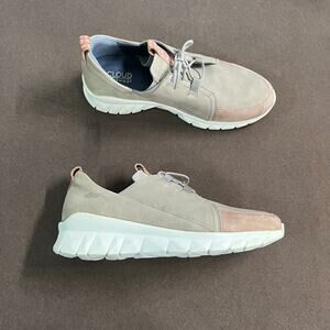 Cloud Footwear Zarina Suede Leather Lace Up Comfort Tan Shoe Women's Size EU 37